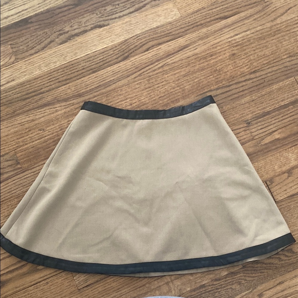 Tan A-Line Skirt with Black Trim Banana Republic
